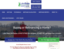 Tablet Screenshot of lakestatemortgage.com